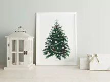 Watercolor Christmas tree clipart PNG Sublimation design Product Image 2