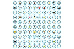 100 startup icons set, flat style Product Image 1