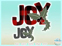 JOY Buffalo Plaid Christmas Svg Dxf Eps Png PDF files Product Image 3