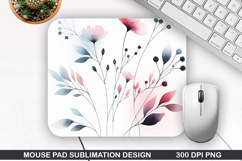Flowers Mouse Pad Sublimation, Spring Mouse Pad PNG Design Product Image 1