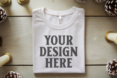 Christmas Bella Canvas 3001 White Folded Tshirt Mockup Product Image 1