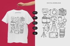 Photography Doodle T-shirt | SVG Product Image 1