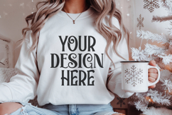Christmas Gildan 18000 White Crewneck Sweatshirt Mockup Product Image 1