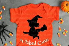 SVG File Wicked Cute Witch, Halloween Baby Bodysuit SVG, SVG Product Image 2