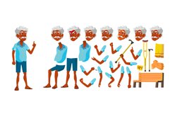 Indian Old Man Vector. Senior Person Portrait. Elderly Product Image 1