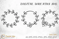 Wreaths Clipart. Wreaths svg. Monogram Wreath. Product Image 1