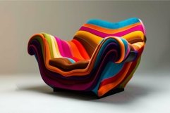 Vibrant multicolored modern chair on neutral background Product Image 1