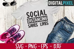 Social Distancing Saves Lives SVG PNG DXF - Stay Home Svg Product Image 2
