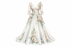wedding dress bridal clipart Product Image 1