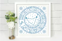 Capricorn shadow box svg | Zodiac capricorn sign svg Product Image 5