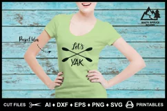 Kayak Logo SVG, Funny Kayak Saying, Kayak Paddles, Let's Yak Product Image 4