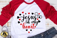Valentines SVG Jesus in my Heart SVG Valentine Quote SVG Product Image 7