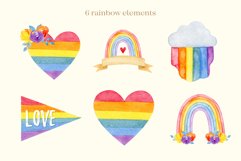 Rainbow LGBT clipart, pride flag, watercolor set Product Image 2