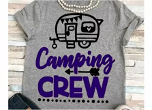 Camping svg SVG DXF JPEG Silhouette Cameo Cricut Camper svg iron on Camping crew svg  Group camping shirts Product Image 1