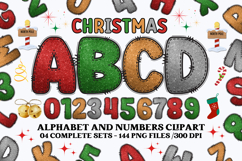 Christmas Alphabet png clipart, christmas letters doodle Product Image 1