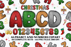 Christmas Alphabet png clipart, christmas letters doodle Product Image 1