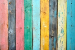 Spring color wooden planks table Product Image 1