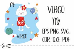 Virgo. Zodiac sign with funny cat Product Image 1