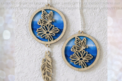 Butterfly on a daisy Sun-catcher Ornament svg Laser cut file Product Image 1