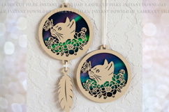 Cat butterfly Sun-catcher Ornament svg Laser cut file Product Image 1