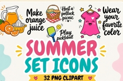 Summer Stickers Icons Clipart PNG, 32 Summer Activity Product Image 1