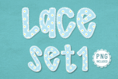 Blue Daisy Lace Set Shabby Chic Alphabet PNG Product Image 1
