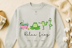 Relax frog PNG SVG sublimation, Calm frog, Yoga frog Product Image 1