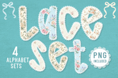 Lace Set Shabby Chic Alphabet PNG bundle Product Image 1