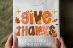 Preppy Give Thanks PNG, Faux yarn PNG, Preppy Thanksgiving Product Image 3