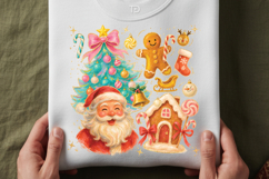 Preppy Christmas Tree, Santa, Trendy, Merry &amp; Bright PNG Product Image 2