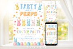 Party With My Peeps Easter Party Invitation, Canva Template Product Image 1