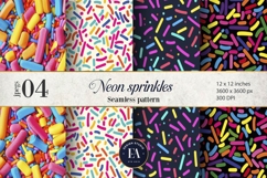 Neon Sprinkles digital paper | Colorful Rainbow Sprinkles Product Image 1