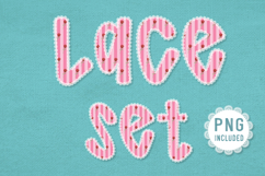 Pink Rose Lace Set Shabby Chic Alphabet PNG Product Image 1
