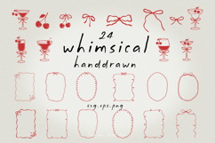 Whimsical Handdrawn Wine Party SVG, PNG Clipart Product Image 1
