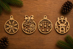 Christmas Ornament Laser Cut Files Bundle Product Image 1
