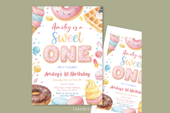 Sweet One Birthday Invitation, 1st Birthday Girl Invite Product Image 2