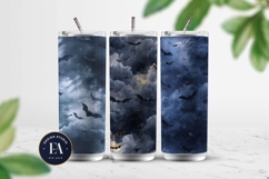 Bats Night Sky Pattern, Dark Gothic Bat Seamless Paper Product Image 2