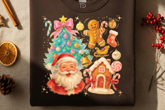 Preppy Christmas Tree, Santa, Trendy, Merry &amp; Bright PNG Product Image 3