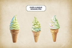 Matcha Swirl Cones Clipart Bundle 4 PNG Product Image 2