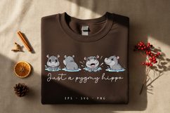 Spooky Hippo PNG, SVG, Cute hippo, pygmy hippo, Hallloween Product Image 3