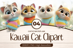 Rainbow Sweater Kittens Clipart Sublimation PNG Product Image 1