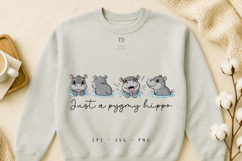 Spooky Hippo PNG, SVG, Cute hippo, pygmy hippo, Hallloween Product Image 2