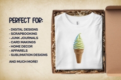 Matcha Swirl Cones Clipart Bundle 4 PNG Product Image 3