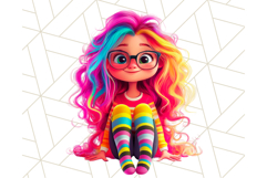 Cute Girl Clipart PNG, Playful Character Illustration Product Image 4