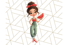 Patriotic Fashion Girl Clipart PNG for 4th of July Product Image 4