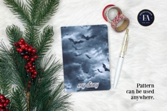 Bats Night Sky Pattern, Dark Gothic Bat Seamless Paper Product Image 4