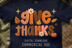 Preppy Give Thanks PNG, Faux yarn PNG, Preppy Thanksgiving Product Image 6