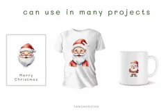 6 Christmas Santa Claus watercolor clip art PNG Product Image 4