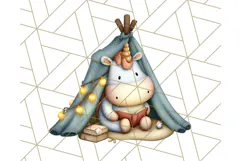 Magical Bookish Unicorn PNG Clipart Reading Books & Stories Product Image 4