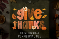 Preppy Give Thanks PNG, Faux yarn PNG, Preppy Thanksgiving Product Image 7